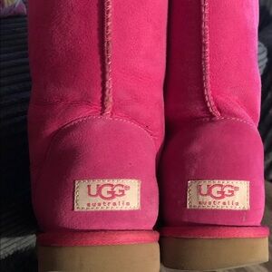 UGG Pink Short Suede Boots